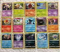 Overall layout showing all 15 Pokémon cards