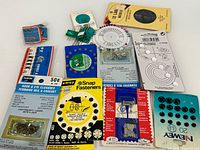 Overhead view of entire assortment of sewing notions