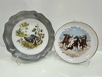 Both plates side by side on stands