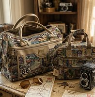 Both Route 66 tapestry bags on table