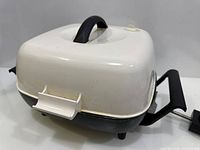 Skillet with lid closed showing exterior and handles