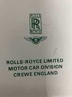 Title page showing Rolls-Royce and Bentley logos and publisher details