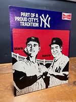 Front view of Budweiser Yankees cardboard stand-up display showing full artwork and text