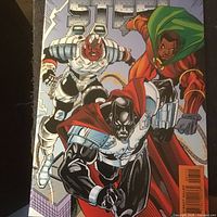 Front cover of Steel comic book showing title graphics and characters