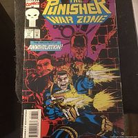 Front cover of The Punisher War Zone comic showing title, price box, Marvel logo and artwork