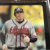 Front of Freddie Freeman Bowman rookie card close-up