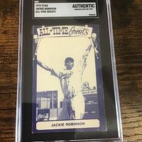 Front of slabbed Jackie Robinson card showing SGC label and card image