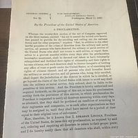 Full view of printed proclamation sheet