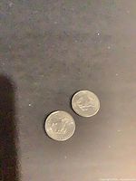 Two Eisenhower dollars reverse side