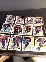 Binder sleeve with 12 Pro Set hockey card fronts visible