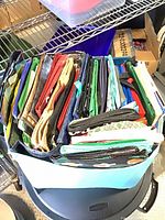 Top view of container filled with folded reusable shopping bags