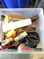 overview of bin with tools visible