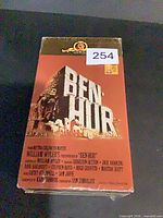 Front view of sealed Ben-Hur VHS tape showing cover art and shrinkwrap condition