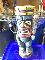 Front view full statue showing overall design, paint scheme, wear