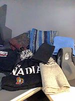 All nine winter accessories laid out