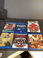 Six Blu-ray combo cases arranged in two rows