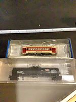 Top view of passenger coach packaging and tank car case