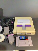 Console, controllers, cartridge, cables overview