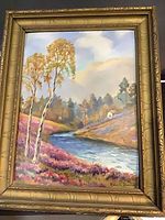 Framed oil painting landscape signed Roberta Duncan