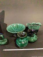 All six ceramic pieces grouped together