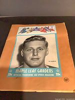 Front cover of Maple Leaf Gardens program showing Ed Chadwick, price 25¢