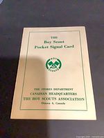 Front cover of Boy Scout Pocket Signal Card showing title and issuing body