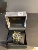 Watch in open Zoo York box showing dial and strap