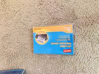 Front of Staples shredder lubricant sheets box