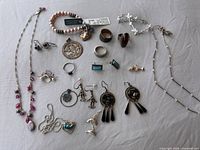 Group shot of all sterling jewelry items