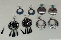 All four pairs and loose dangle displayed