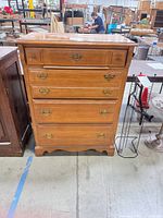 Front view of dresser closed