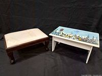 Both footstools side by side showing overall design and size comparison
