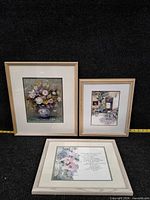 Front view of all three framed prints