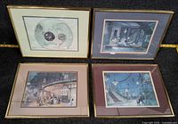 Overview of all four framed prints showing styles and frames