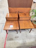 Both two-tier side tables side by side displaying overall form