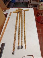 Four canes side by side showing overall length and tips