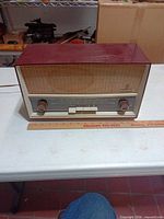 Front view of Grundig radio showing overall cabinet