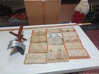 overall lot with stereoscope and all 15 cards laid out