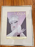 Full view of framed Vogue print showing artwork and frame