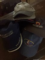 Stack of assorted Arctic themed baseball caps