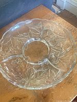 Top view showing full round divided platter