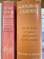 Spines of Wild Flower Guide and Audubon Guides showing titles and authors