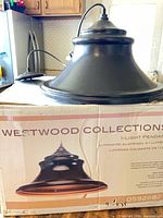 Box showing Westwood Collections 1-Light Pendant graphics and unopened light on top