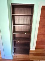front view showing all six shelves and finish