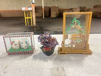 All three decor items side by side