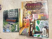 Front covers of Decorate Fearlessly! and Small Garden Handbook showing titles and formats