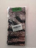 Sealed package front showing fur pattern and barcode label