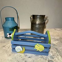 All three planters together showing size and style differences