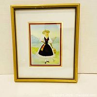 Framed embroidered postcard front view
