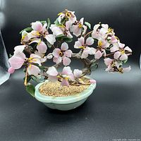 Full view of gemstone bonsai tree in pot